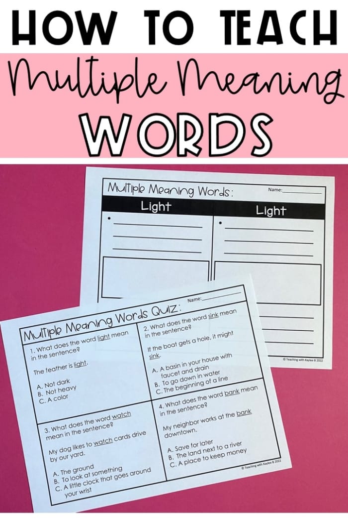 Multiple Meaning Words Homographs Worksheet for Third Grade Number 11 Third grade students practice identifying homographs by using context clues in this multiple choice vocabulary worksheet