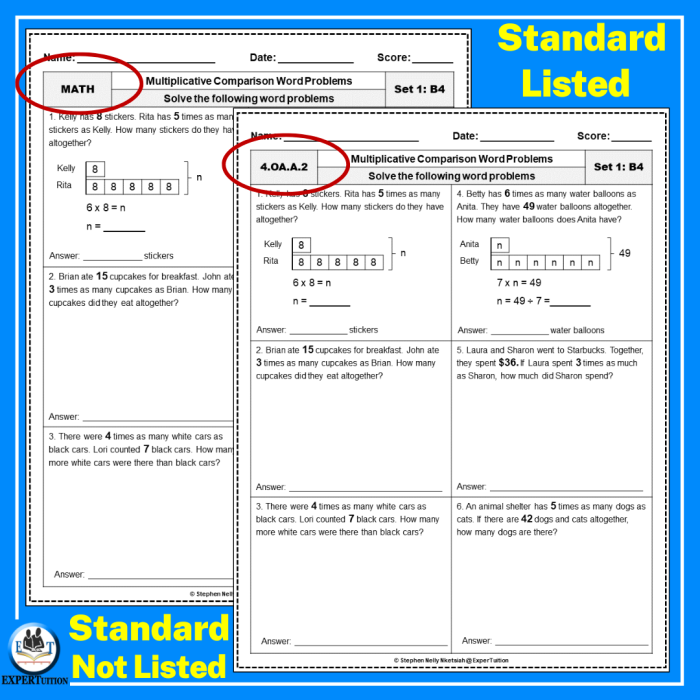 Multiplication and Comparison Worksheet 7 for Third Grade Math Practice Third grade student solving a multiplication and comparison worksheet with equations to determine the greater value