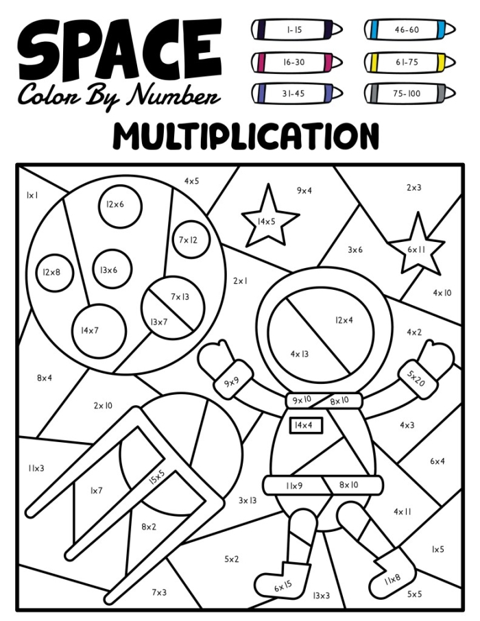 Multiplication Color by Number Gumballs worksheet for third grade students image 9 Third grade student working on a Multiplication Color by Number Gumballs worksheet page 9