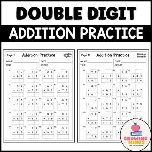 Children completing the Multiplication Practice Part 2 worksheet focused on one- and two-digit problems