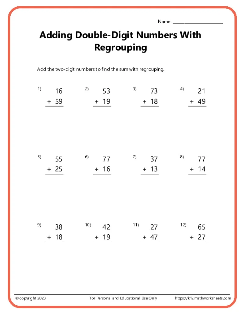 Fourth grade math worksheet featuring 40 multiplication problems with regrouping practice