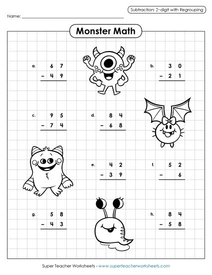 Multiplication with regrouping worksheet featuring over 40 practice problems for fourth graders