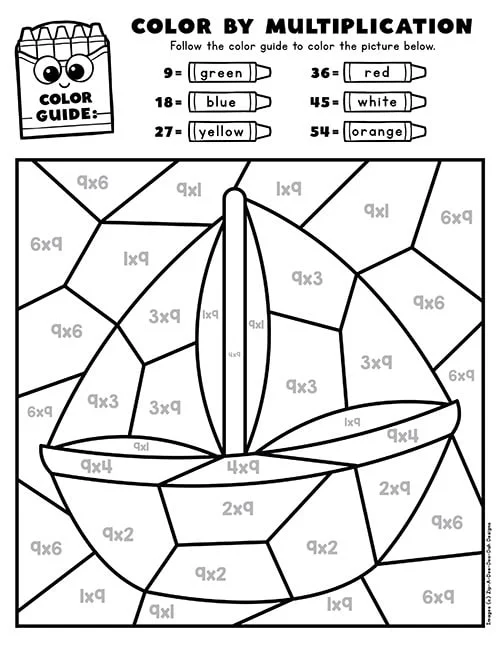 Multiplication Color by Number Gumball Activity Sheet for Elementary Math Practice A colorful gumball machine worksheet where third graders solve multiplication problems and color sections based on a number key