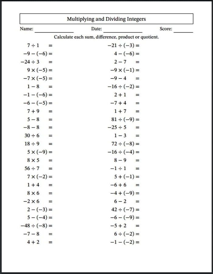 Seventh grade students practice multiplying and dividing integers with this Earth and Space Science themed math worksheet 19