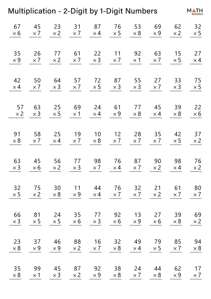 Third grade student working on a multiplying by six math worksheet at a desk