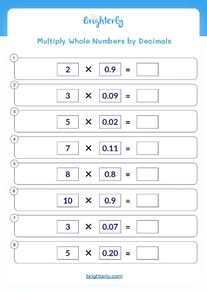 Fifth grade math worksheet demonstrating step-by-step methods for multiplying decimals related to time and money calculations