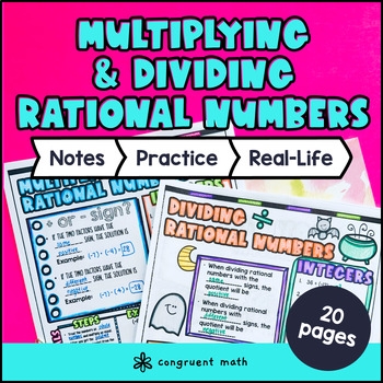 Seventh-grade math worksheet for practicing rational number operations, including fractions and decimals Worksheet featuring exercises on multiplying and dividing rational numbers for seventh graders