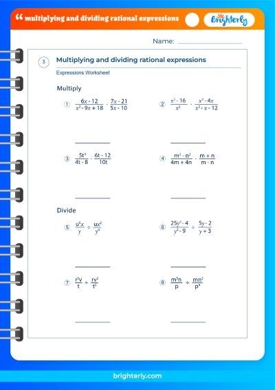 Seventh Grade Multiplying and Dividing Rational Numbers Worksheet Image 22 Worksheet for practicing the multiplication and division of rational numbers for seventh graders