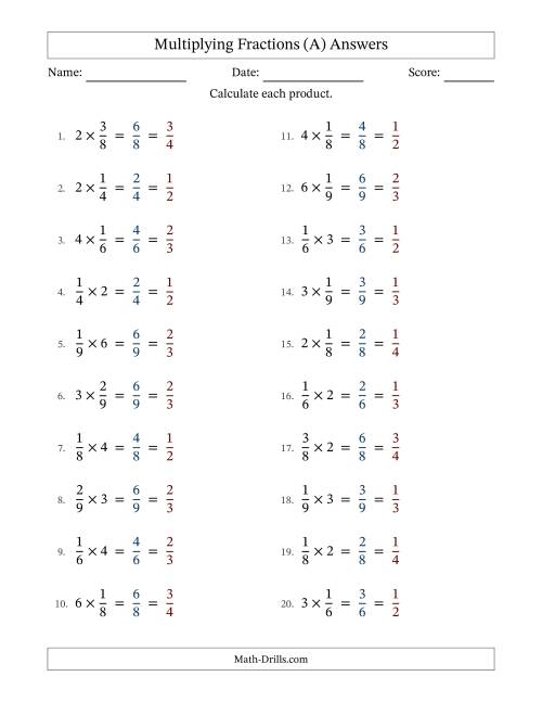 Fifth grade math student completing a practice worksheet on multiplying fractions by fractions
