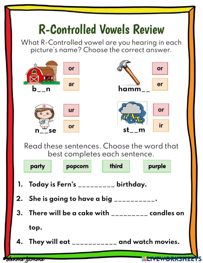 Students engaging with the Stand Up! worksheet on multisyllabic words featuring R-controlled vowels. Worksheet image focusing on place value for fourth-grade learners.
