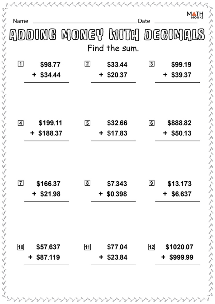 Worksheet featuring Mummy Math: Adding Decimals for 5th graders to solve a Halloween-themed puzzle