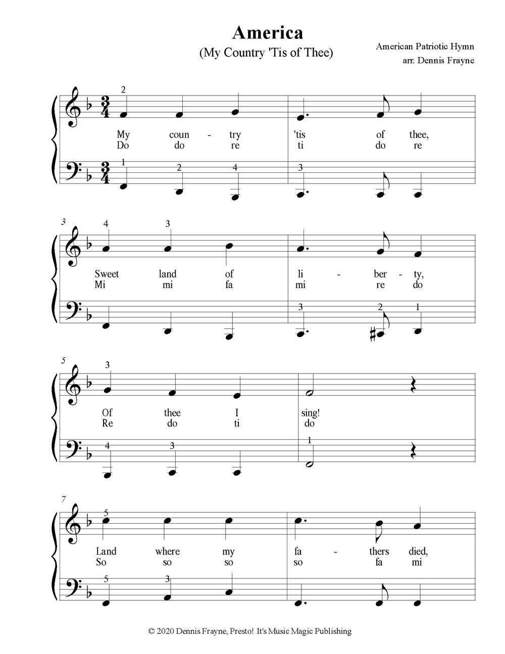 Lyrics worksheet for "My Country 'Tis of Thee" designed for Pre-K students