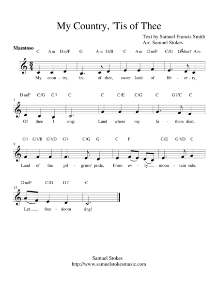 Worksheet for coloring and following along with the lyrics of My Country 'Tis of Thee