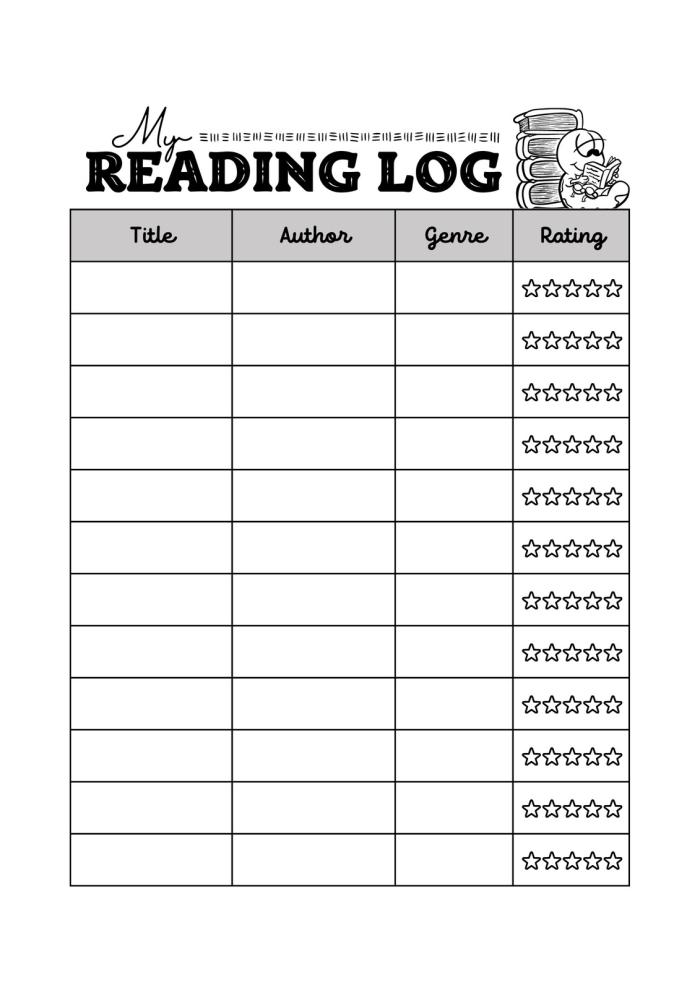 My Reading Checklist worksheet for kindergarten students number 12