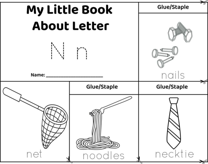 Worksheet featuring items that begin with the letter N for phonics practice. Things that Start with N! worksheet for Pre-K children.