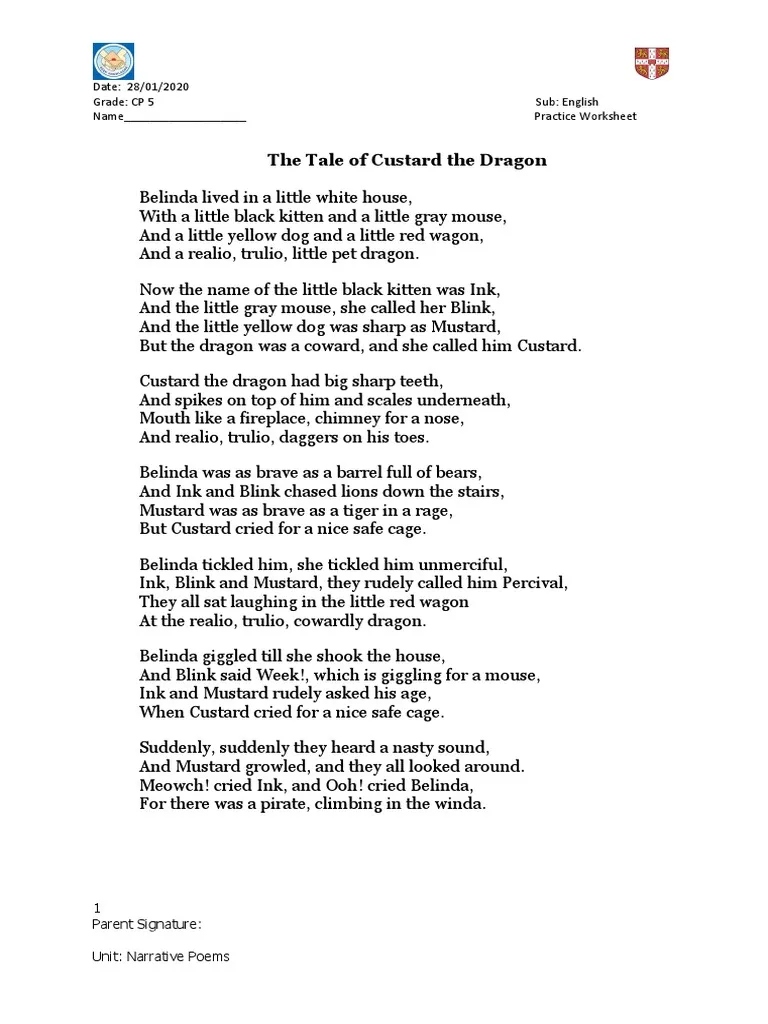 Third grade student completing a narrative poetry worksheet focused on algebraic patterns