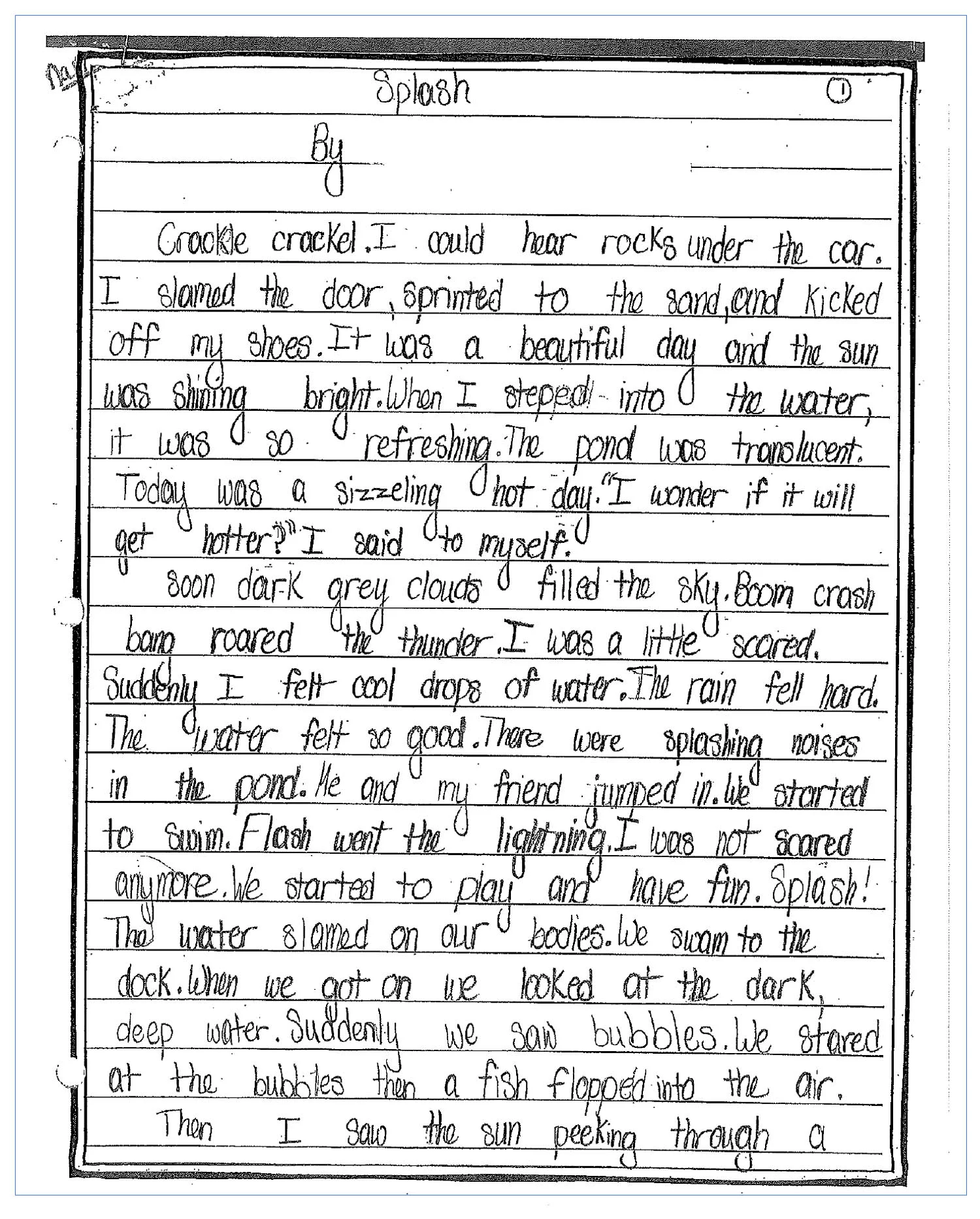 Narrative Writing Exercise Removing Irrelevant Details Worksheet Two Sixth grade student working on a narrative writing worksheet about identifying and removing irrelevant details