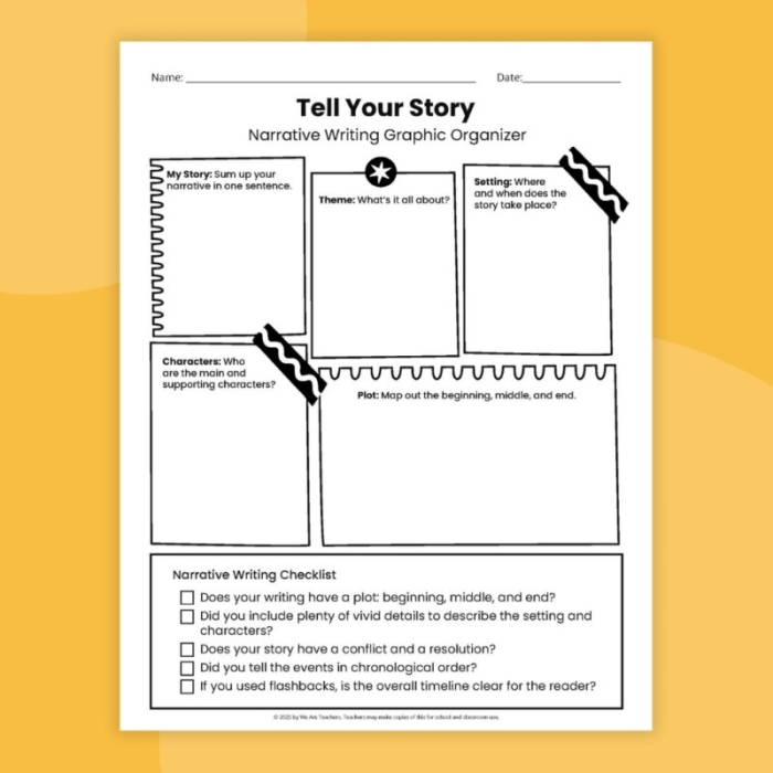 Graphic organizer for narrative writing focused on earning something through hard work for sixth graders