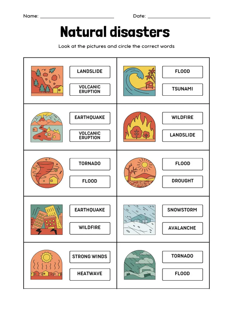 Causes and Effects of Natural Disasters Worksheet for Fifth Grade Lesson 8 Fifth grade student completing a causes and effects of natural disasters worksheet