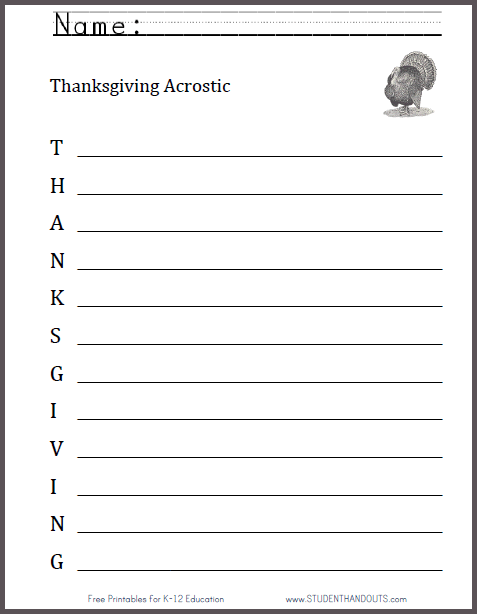Grammar and Mechanics worksheet for Kindergarten Nature Walk Acrostic Poems worksheet for kindergarten students illustrating how to create acrostic poems. Educational resource for teaching grammar and mechanics in early childhood.