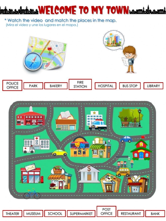 Second grade students practice map skills by using a key and compass rose to answer questions on this My Neighborhood Map worksheet