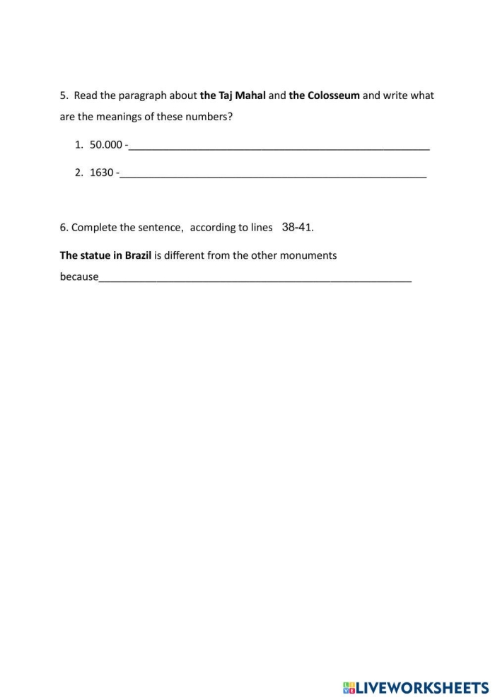 New 7 Wonders of the World word search worksheet for second graders