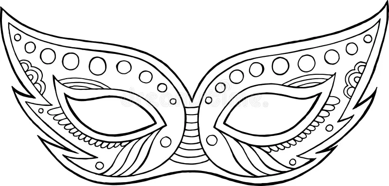 First grade student coloring an elegant masquerade mask for a New Year celebration