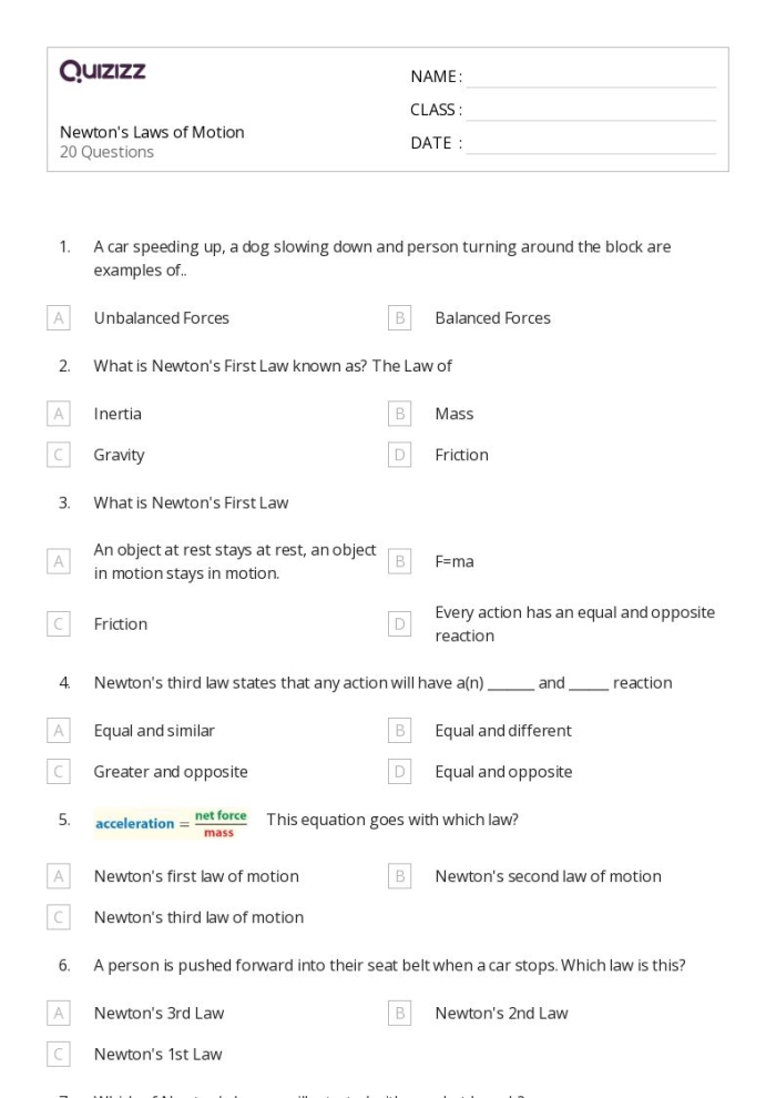 Educational resource for understanding Newton's Third Law, image number 22 Worksheet illustrating Newton's Third Law of Motion with a child pushing another child