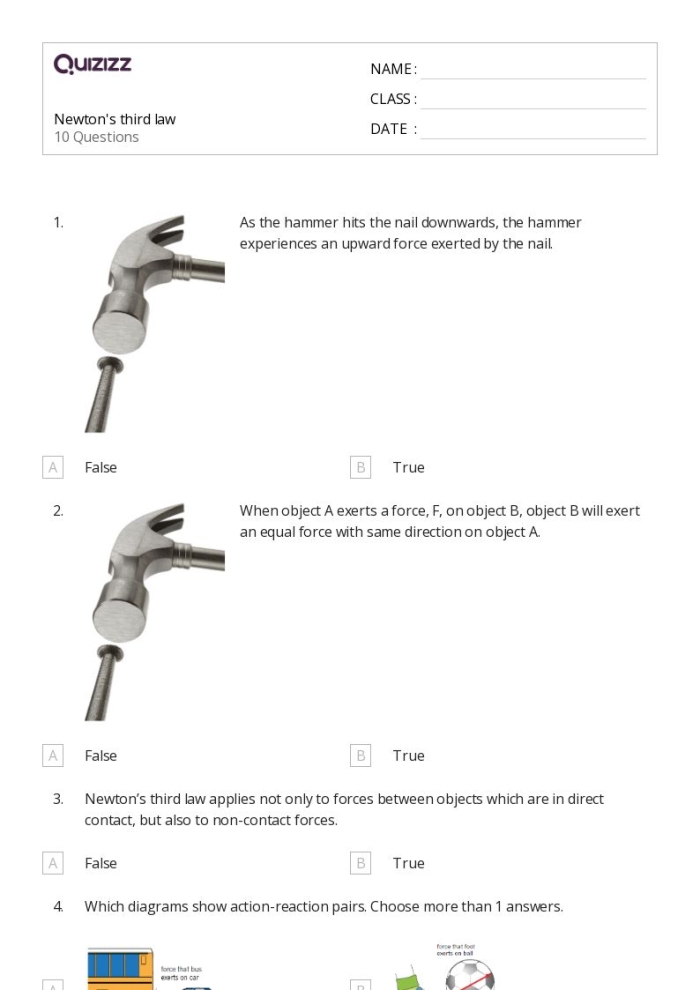 Engaging fifth-grade vocabulary worksheet on Newton's Third Law Worksheet illustrating Newton's Third Law of Motion through a playful scenario with siblings