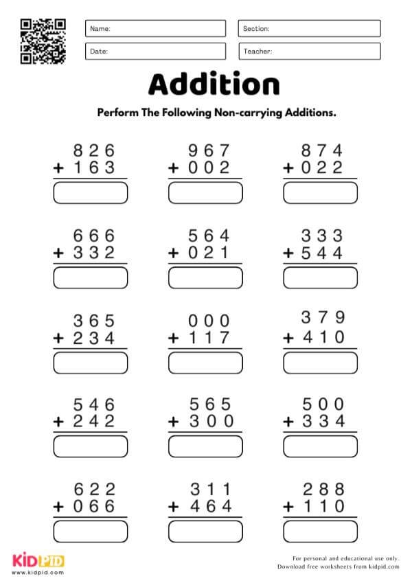Engaging math worksheet featuring ninja-themed addition problems with regrouping techniques Ninja Addition with Carrying worksheet for second graders to practice two-digit addition