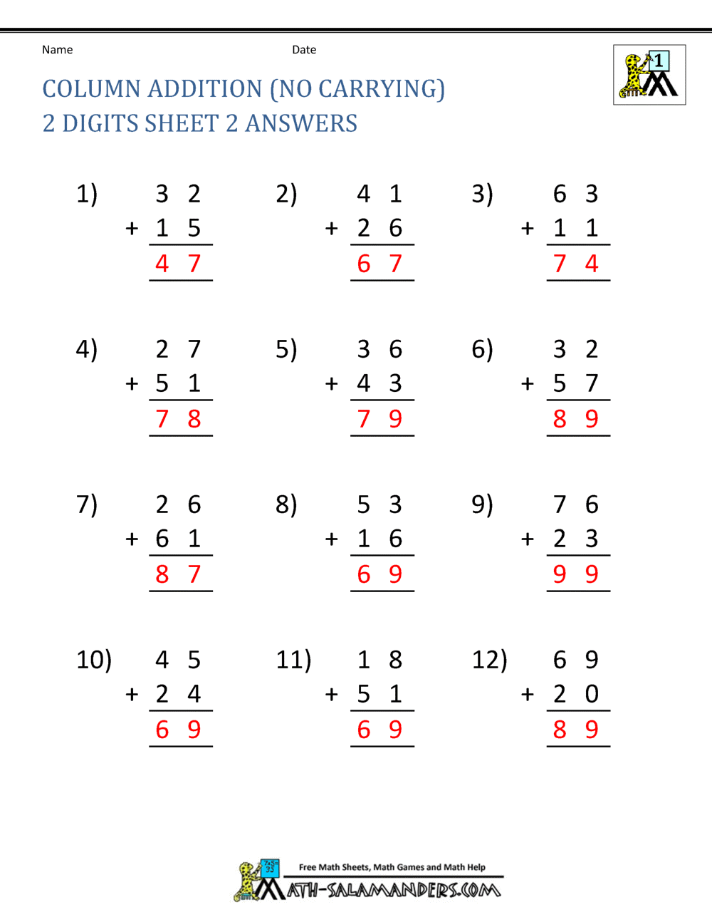 Engaging worksheet for young learners to master addition and regrouping skills Ninja Addition with Carrying worksheet for second graders practicing two-digit math problems