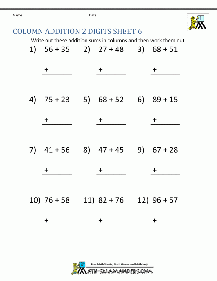 Fun and engaging worksheet for young learners to master addition skills Ninja Addition with Carrying worksheet for second graders practicing two-digit addition and regrouping