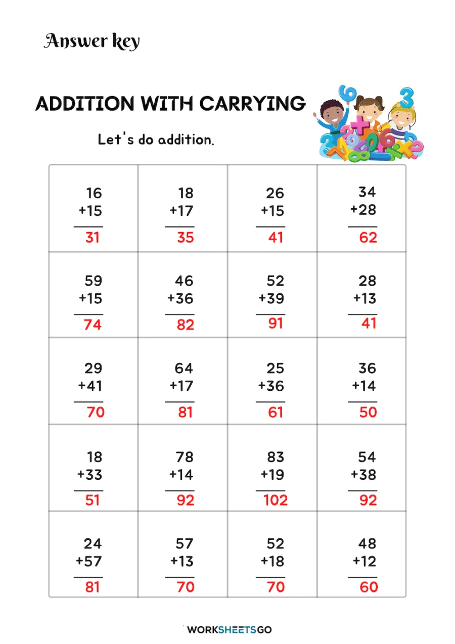 Engaging Ninja Addition practice sheet for mastering regrouping skills in math Ninja Addition worksheet for second graders focusing on two-digit addition with carrying