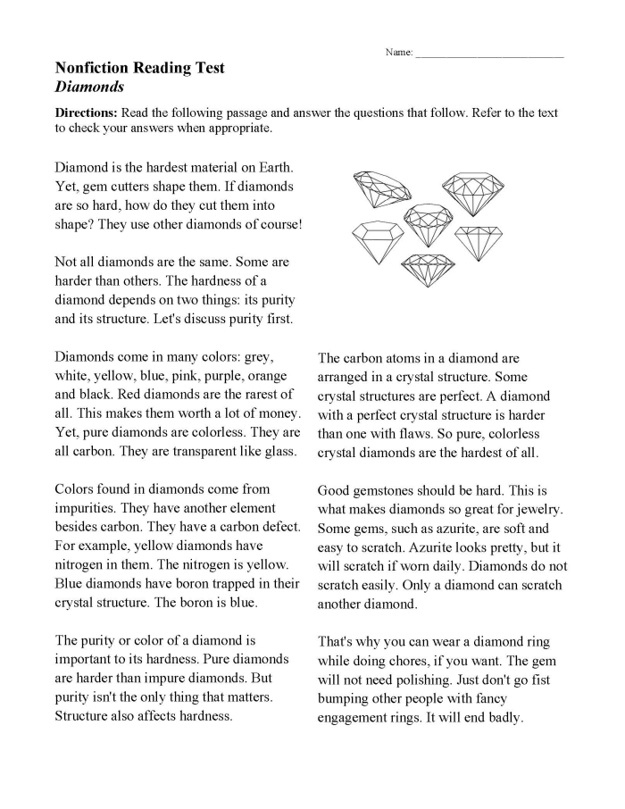 Nonfiction Reading Comprehension worksheet about the history of cars in America for fourth graders