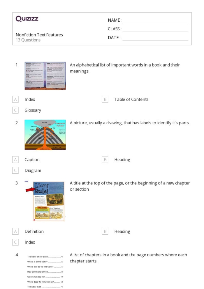 Third grade students reading about kangaroos with text features highlighted to help answer comprehension questions