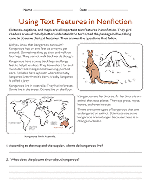 Reading worksheet for Third Grade Worksheet for third graders focused on nonfiction text features in extreme weather. Wild, Wild Weather worksheet for practicing reading comprehension.