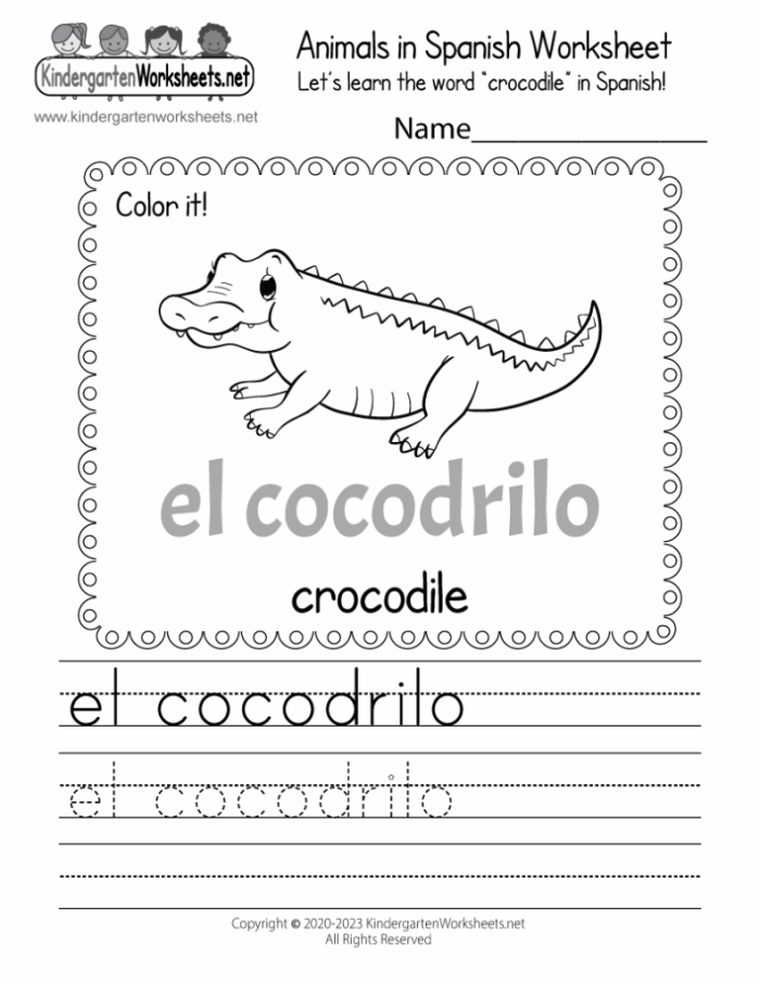 Worksheet on using "el" and "la" with Spanish nouns for phonics practice Nouns in Spanish worksheet for fourth graders focusing on gender and articles