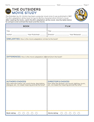 Worksheet for pre-reading activity on stereotypes in The Outsiders