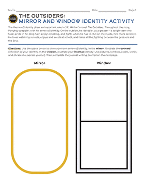 Worksheet for pre-reading activity on stereotypes in The Outsiders