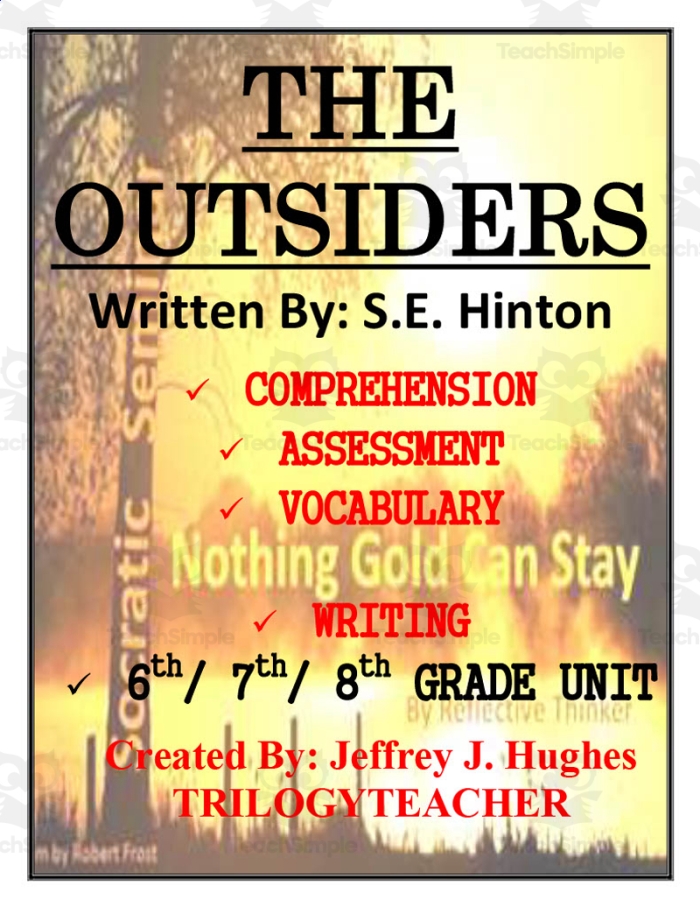 Pre-reading activity worksheet for S.E. Hinton's The Outsiders focusing on stereotypes