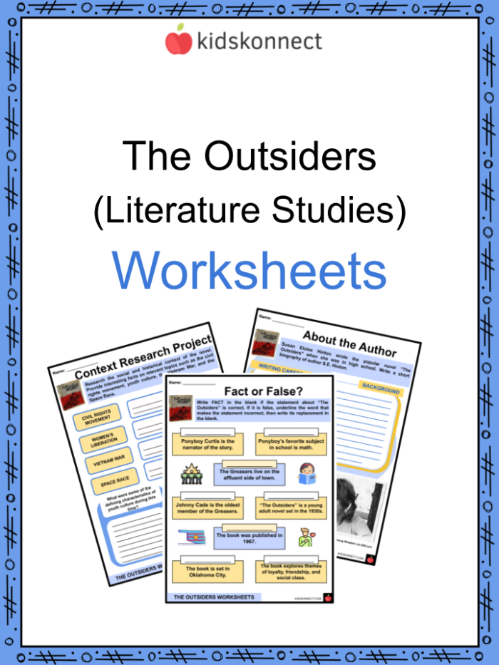 Worksheet for pre-reading activity on stereotypes in The Outsiders