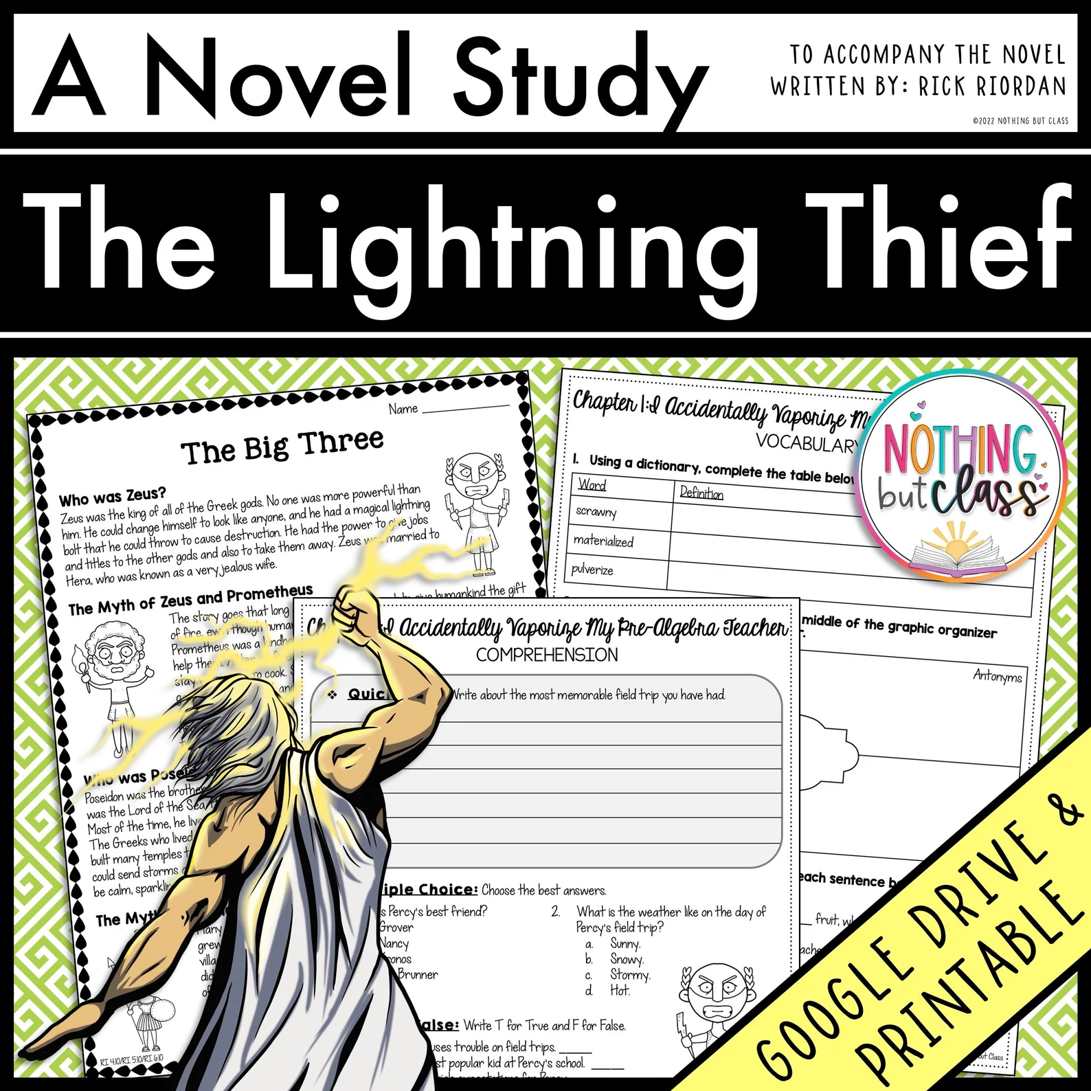Numbers and Counting worksheet for Sixth Grade Worksheet for pre-reading activities related to The Lightning Thief for sixth graders. Pre-Reading Activity Worksheet for The Lightning Thief: Engage Students Before Reading.