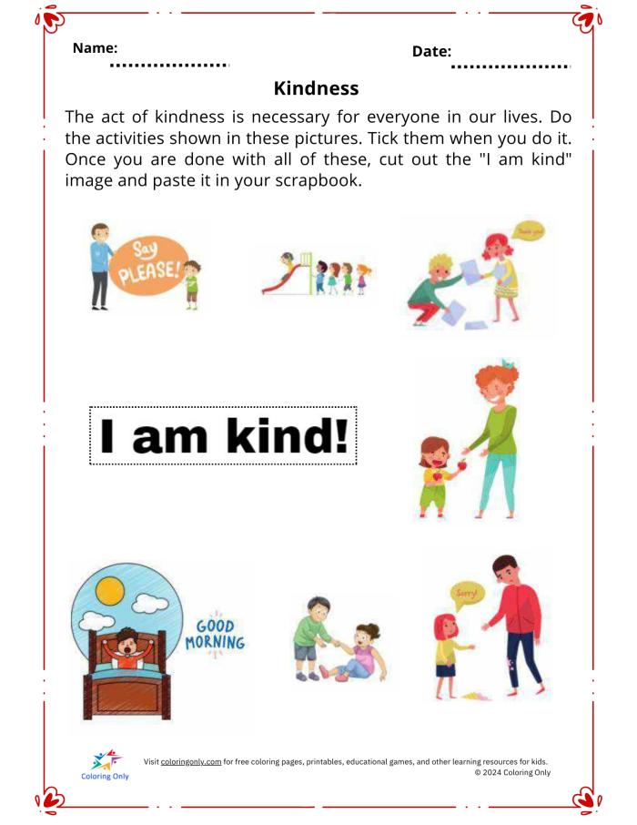 Novel Study: Wonder Acts of Kindness worksheet for engaging fourth graders Worksheet featuring acts of kindness activities related to the novel Wonder for fourth-grade students