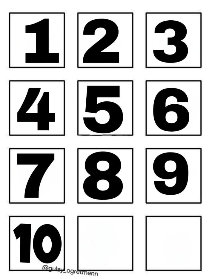 Pre-K children practicing number recognition with printable cards 1 to 20