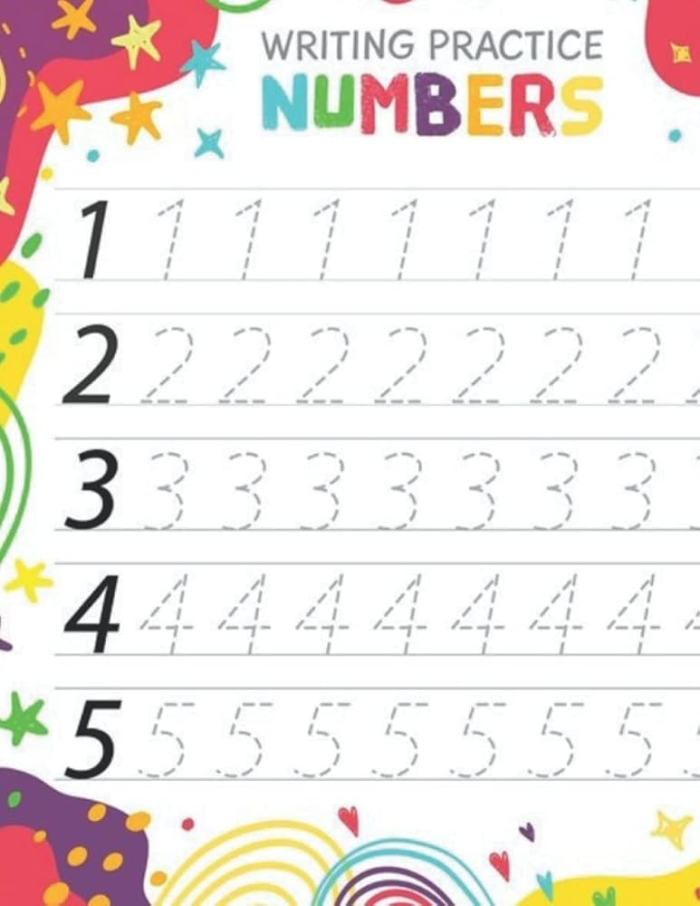 Number writing assessment worksheet for Pre-K students to practice writing numbers 1 to 10. Visual guide for educators on evaluating children's number writing skills.