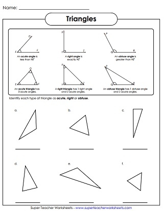 Fourth grade math worksheet featuring various angles for students to identify obtuse shapes