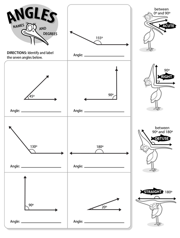 Fourth grade math worksheet featuring various shapes for identifying obtuse angles
