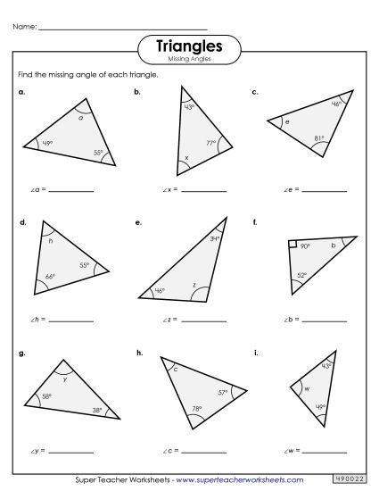 Worksheet featuring obtuse triangles for finding missing base values