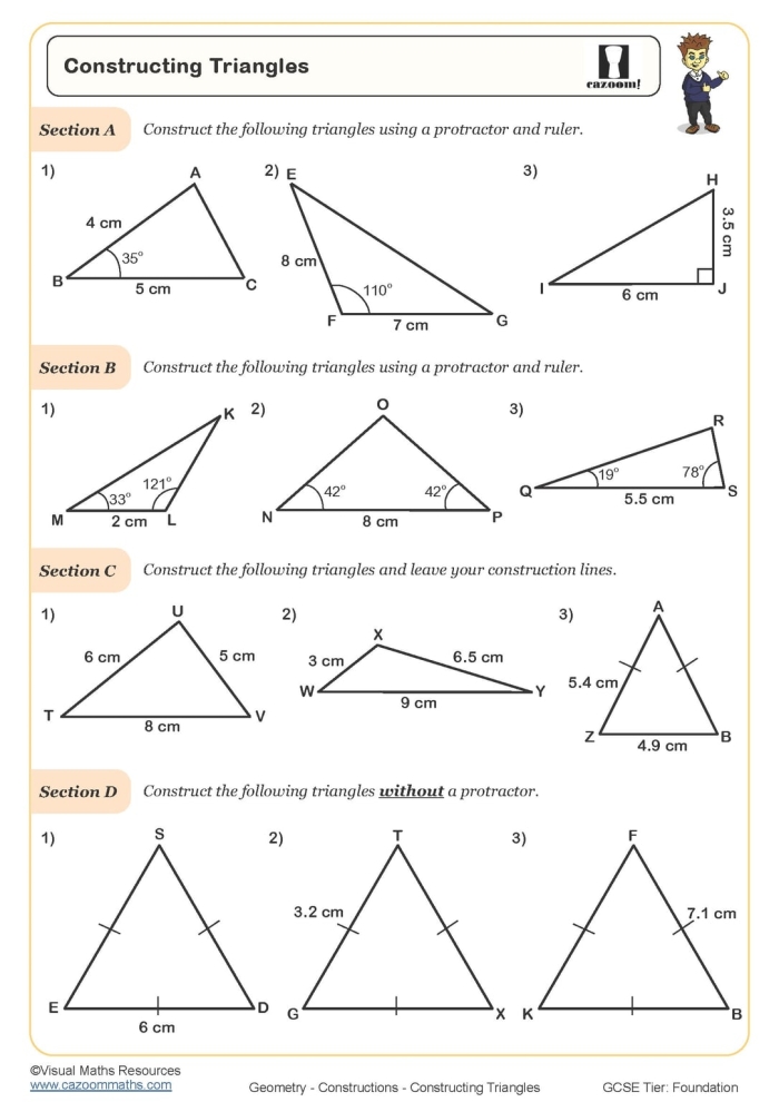 Worksheet for finding the missing base in obtuse triangles for sixth graders
