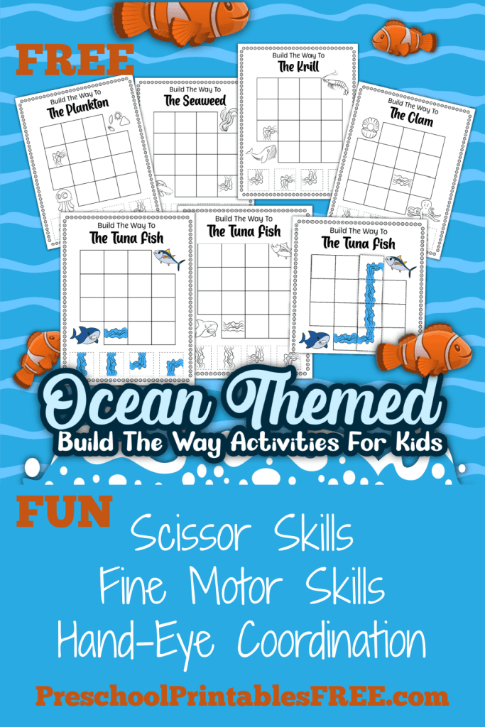 Ocean habitat cut-and-paste activity for pre-k students number 15 Preschooler practicing fine motor skills with a cut-and-paste ocean habitat craft